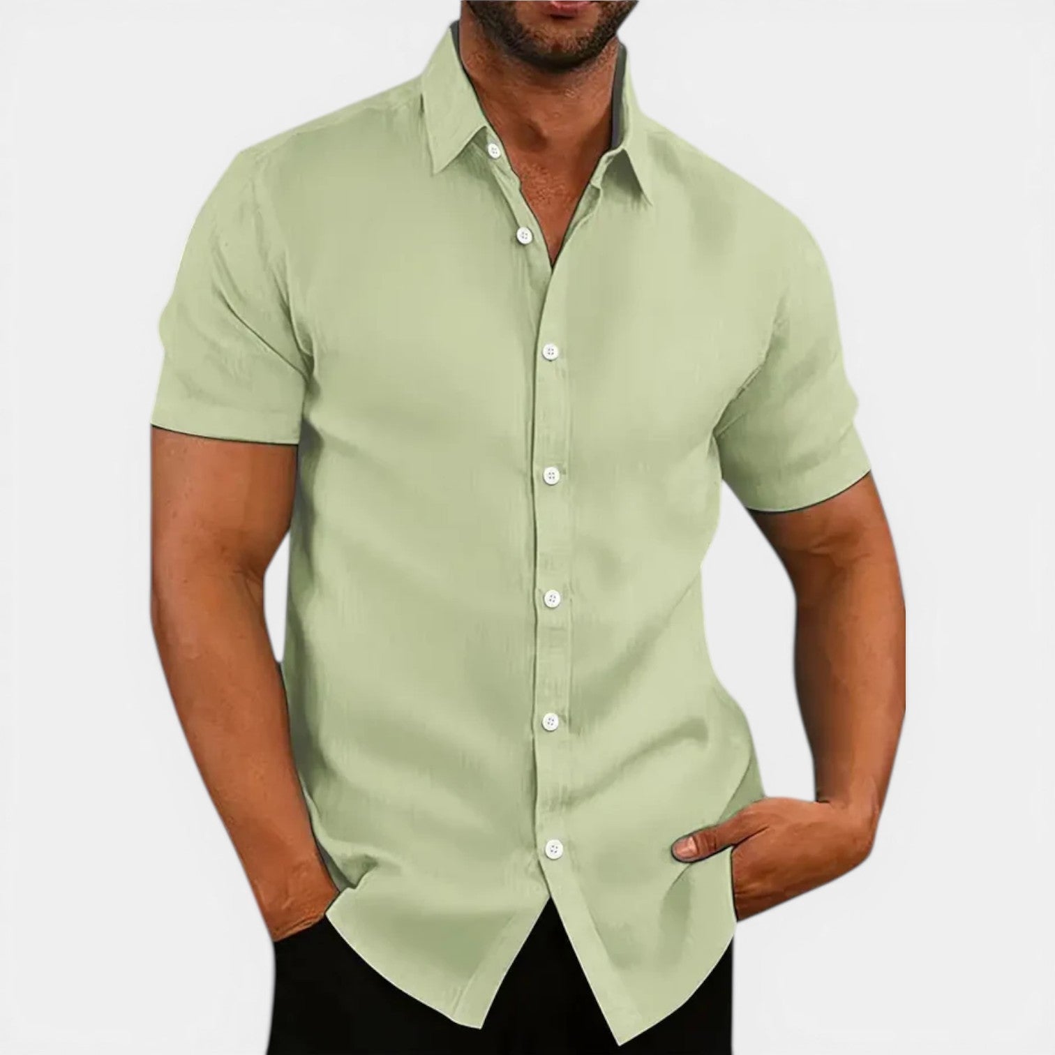 Men's Lightweight Breathable Short Sleeve Slim Fit Summer Shirt
