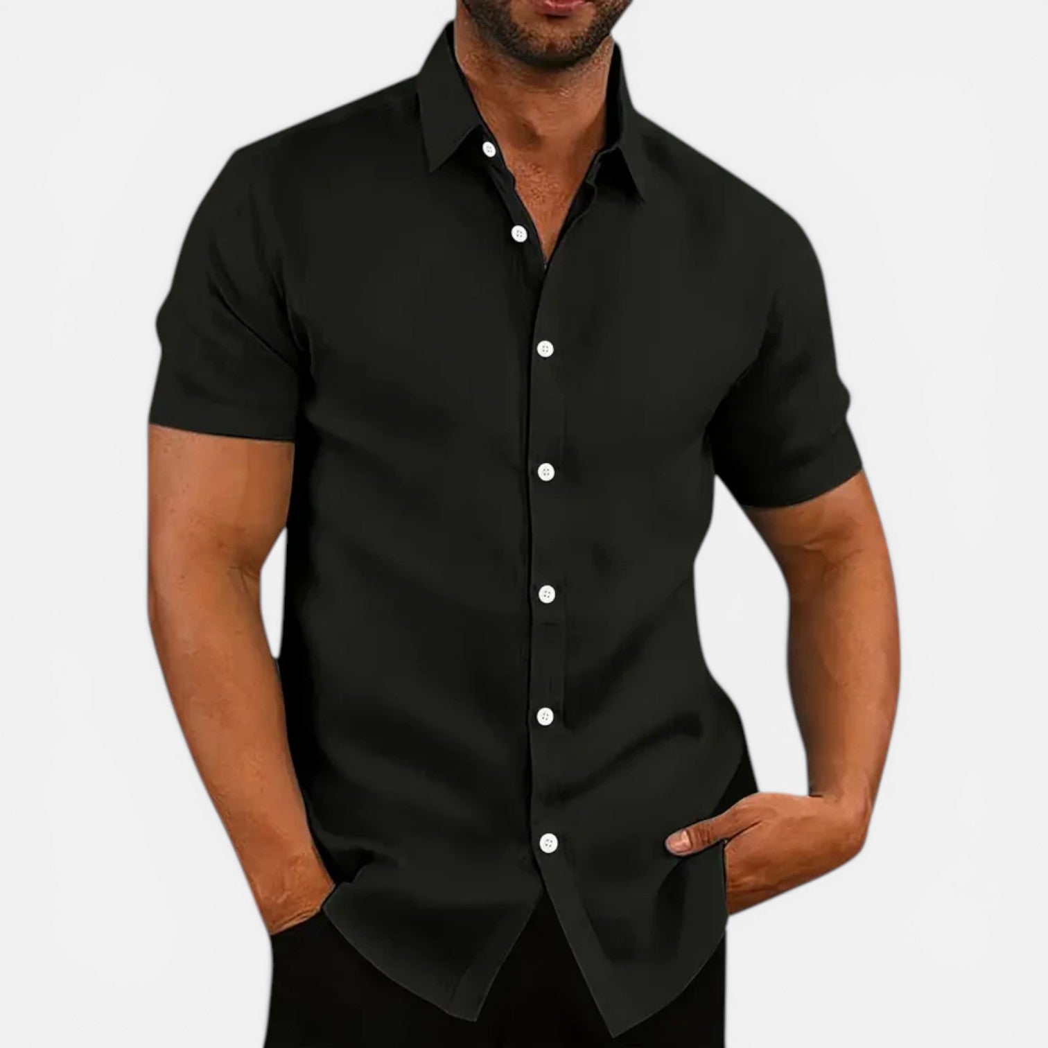 Men's Lightweight Breathable Short Sleeve Slim Fit Summer Shirt
