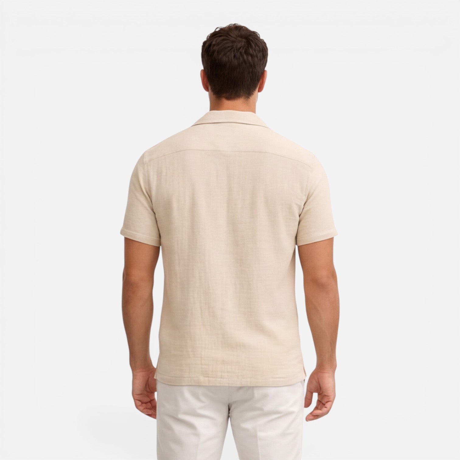 Men's Lightweight Linen Cotton Blend Short Sleeve Shirt - Breathable Casual Wear