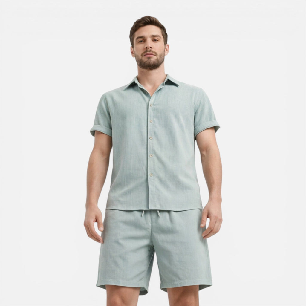 Men's Lightweight Summer Shirt and Shorts Set - Casual Co-Ord Outfit
