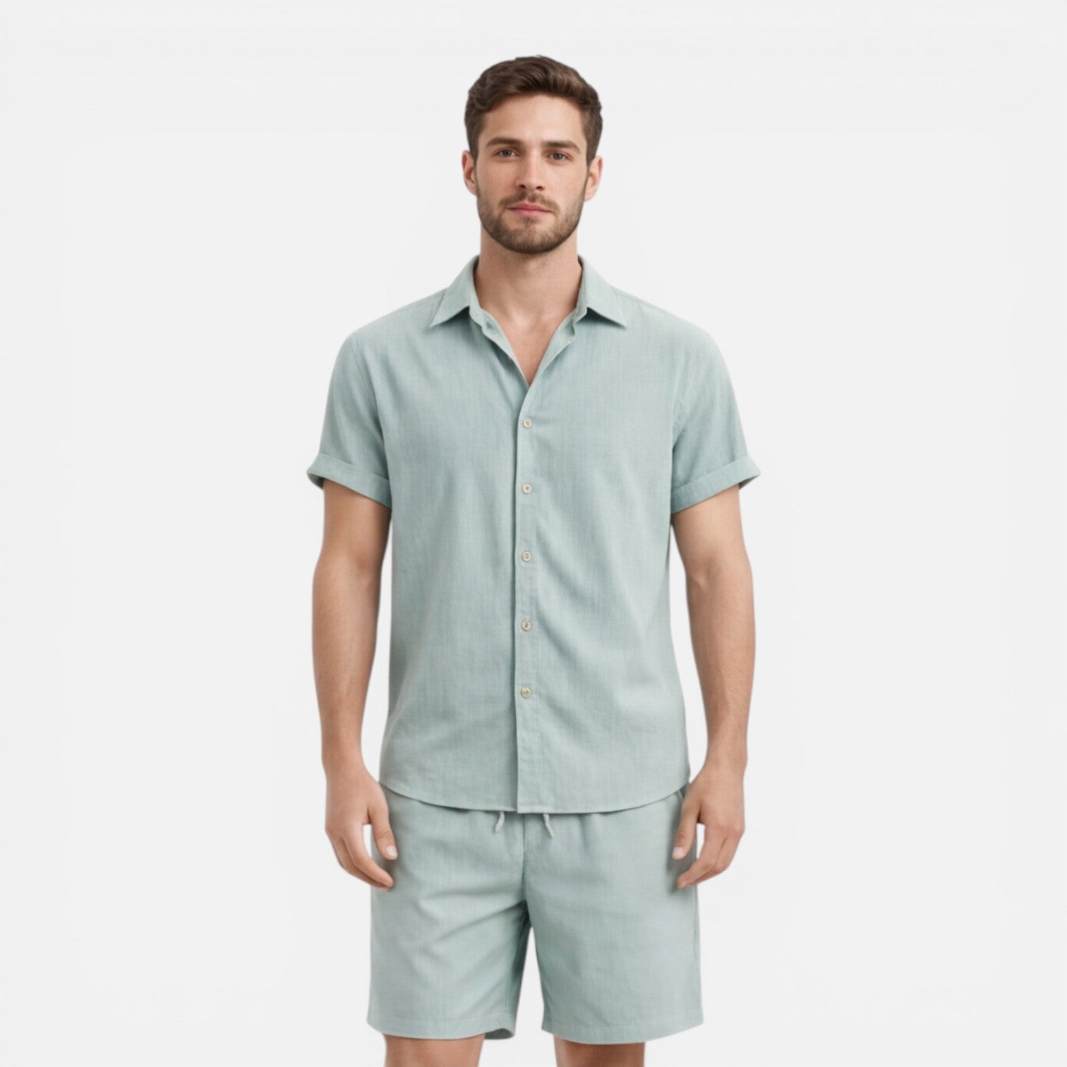 Men's Lightweight Summer Shirt and Shorts Set - Casual Co-Ord Outfit