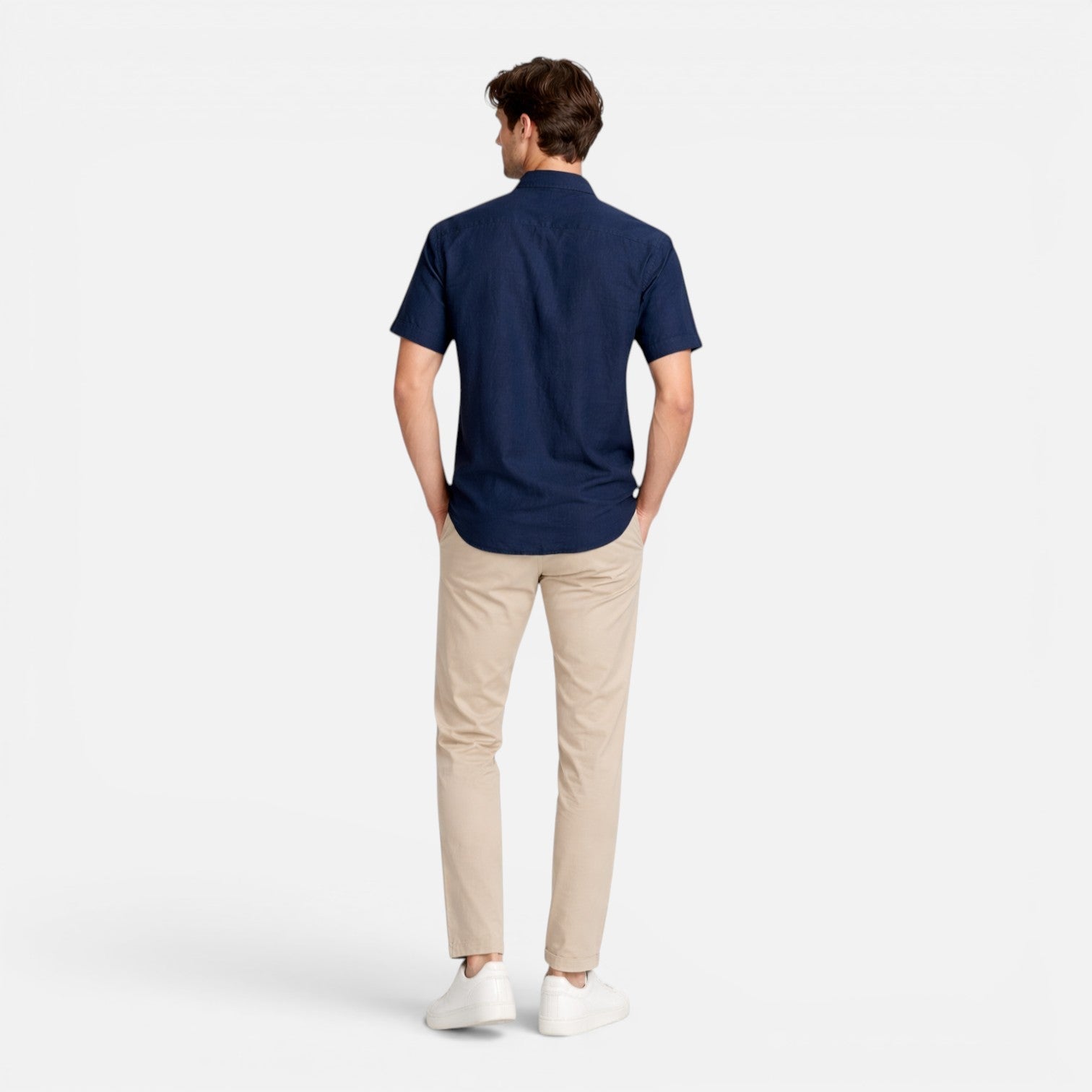 Men's Linen Short Sleeve Button-Up Shirt | Breathable Comfort for Casual Wear