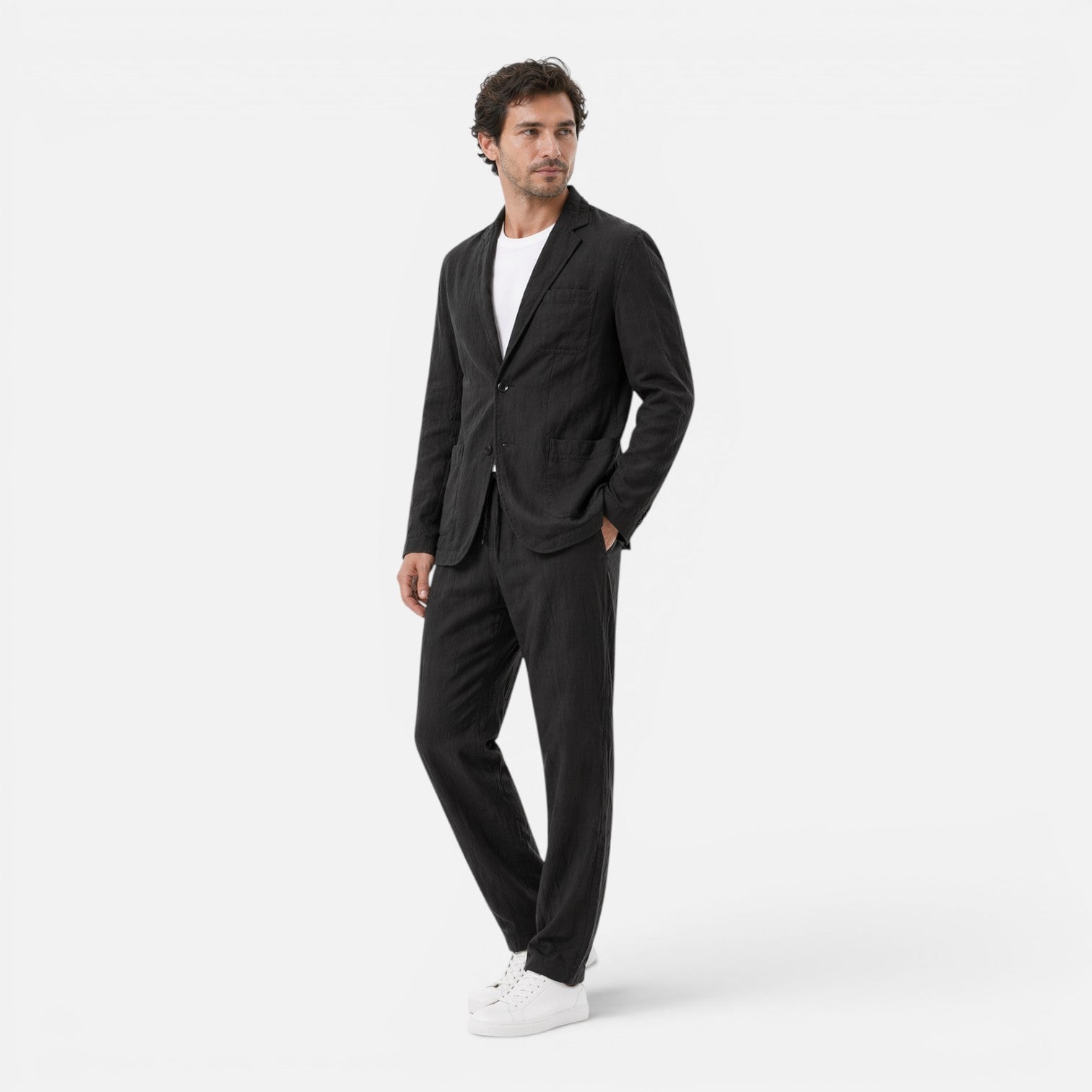 Men's Linen Suit Set - Lightweight Breathable Classic Fit for Summer Events