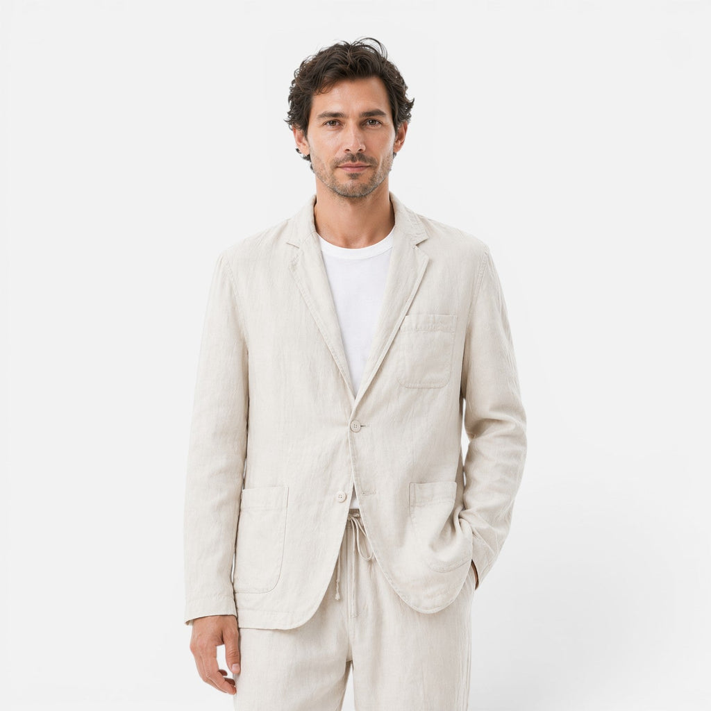 Men's Linen Suit Set - Lightweight Breathable Classic Fit for Summer Events