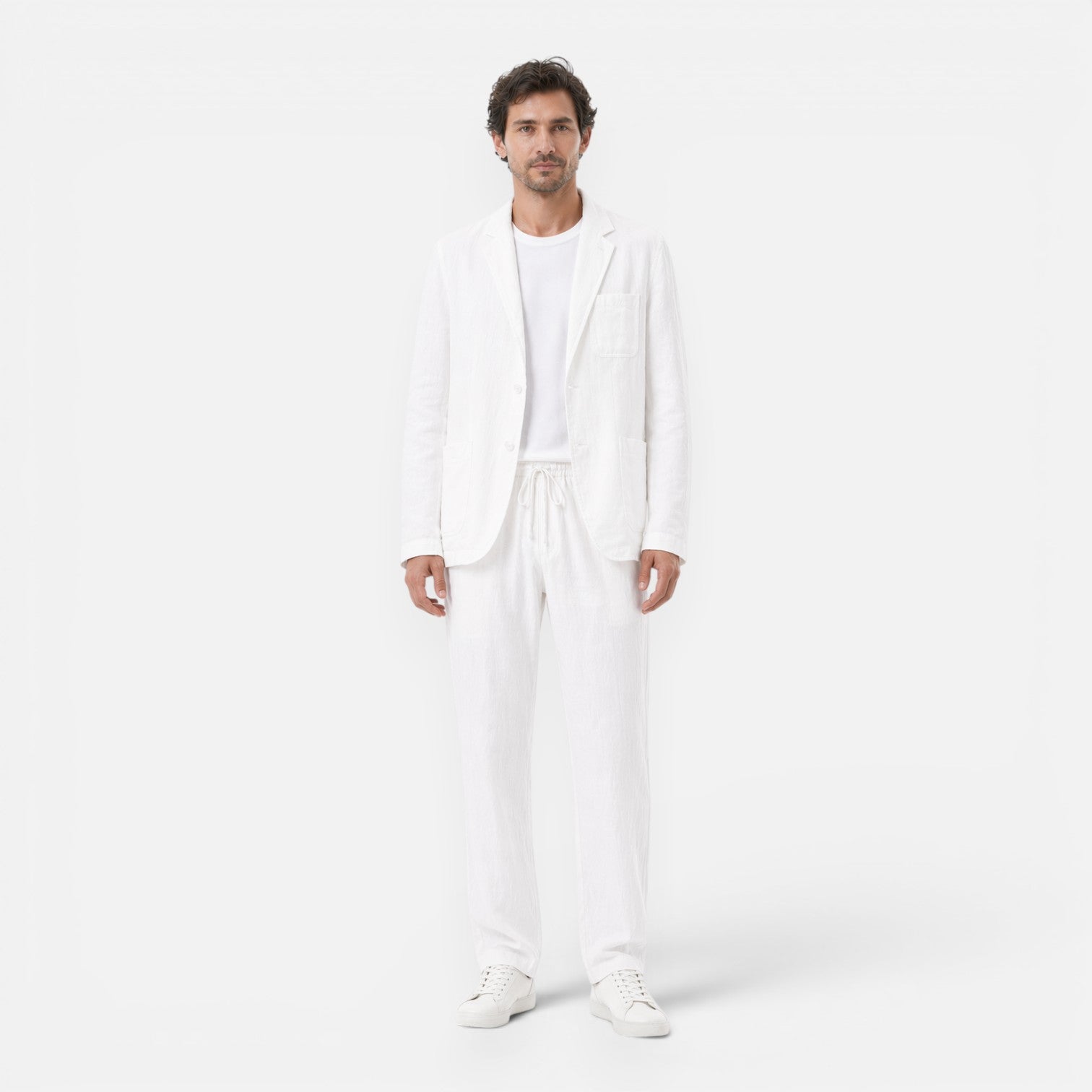 Men's Linen Suit Set - Lightweight Breathable Classic Fit for Summer Events