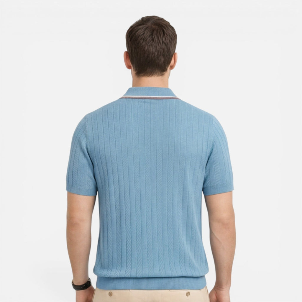 Men's Ribbed Cotton Polo Shirt | Lightweight Comfort | Classic Fit