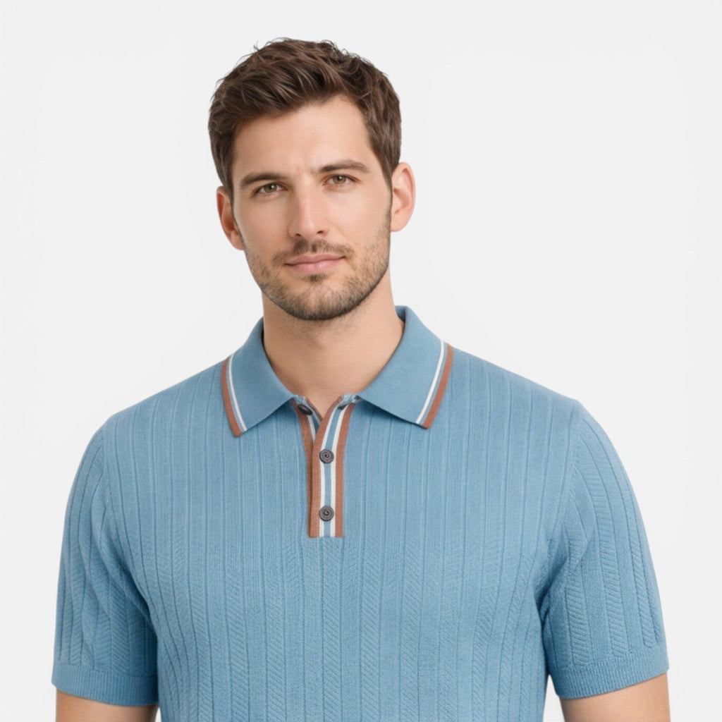 Men's Ribbed Cotton Polo Shirt | Lightweight Comfort | Classic Fit