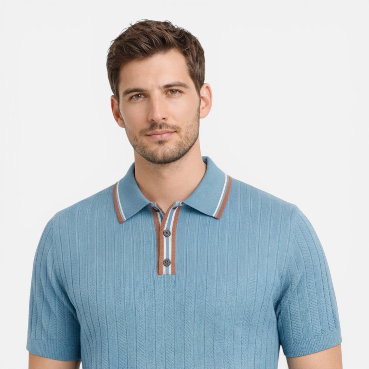 Men's Ribbed Cotton Polo Shirt | Lightweight Comfort | Classic Fit