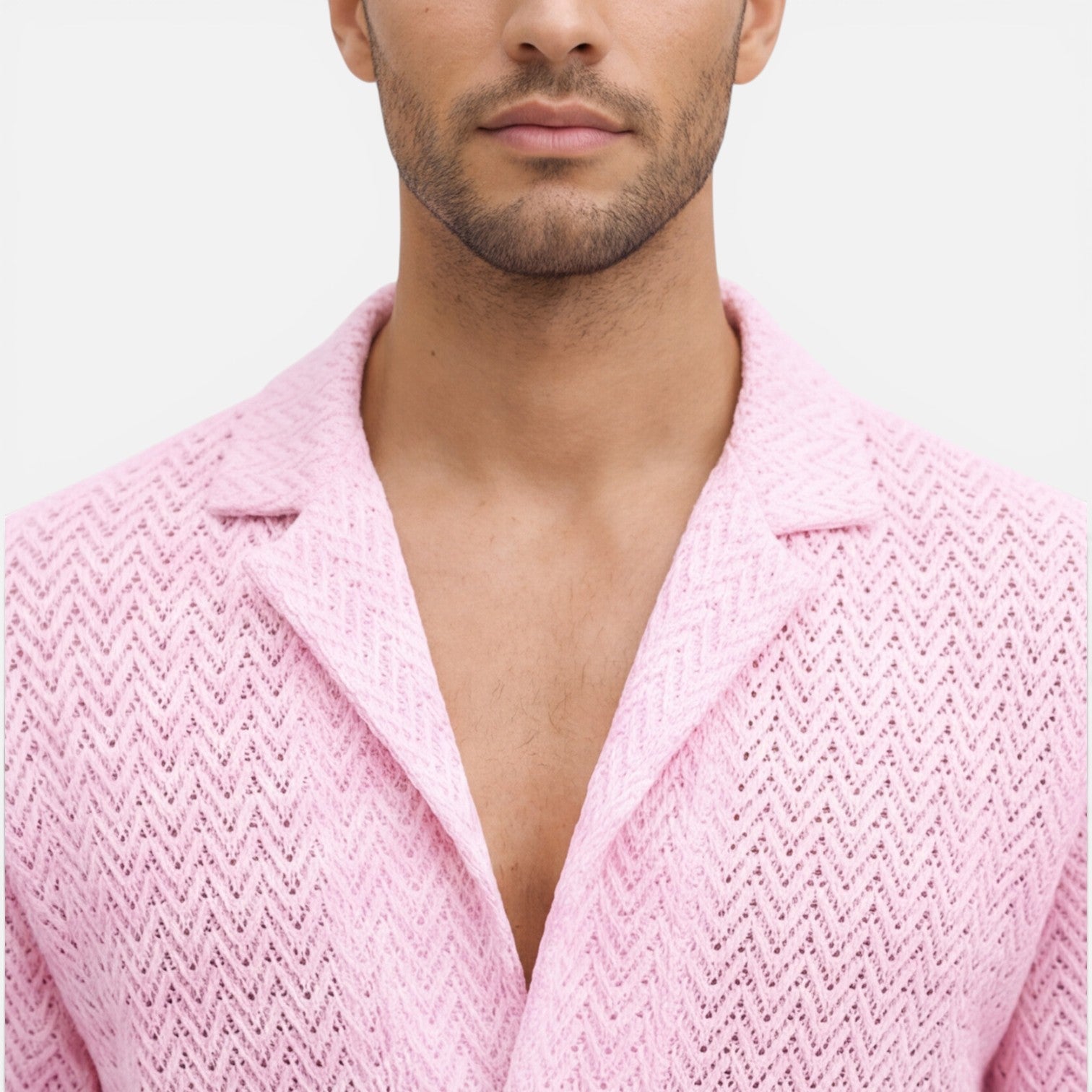 Men's Short Sleeve Knit Shirt | Breathable Summer Button-Up Top