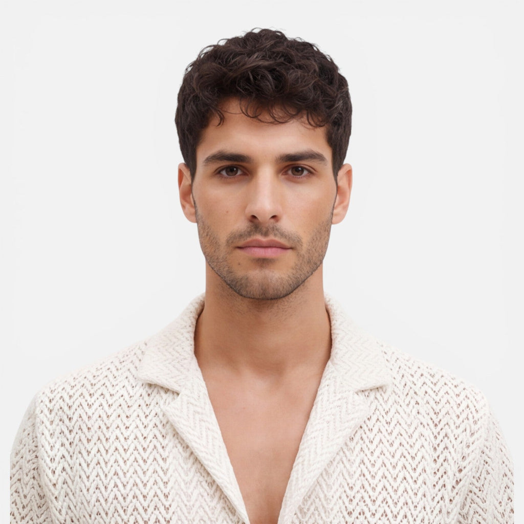 Men's Short Sleeve Knit Shirt | Breathable Summer Button-Up Top