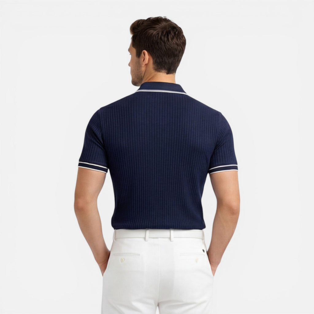 Men's Slim Fit Knit Polo Shirt | Breathable Summer Classic for Casual Wear