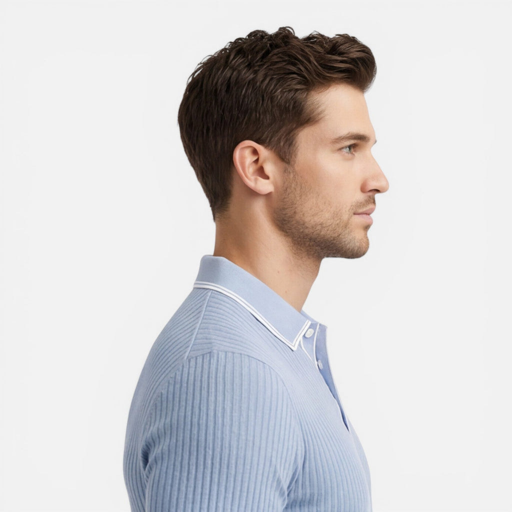 Men's Slim Fit Knit Polo Shirt | Breathable Summer Classic for Casual Wear