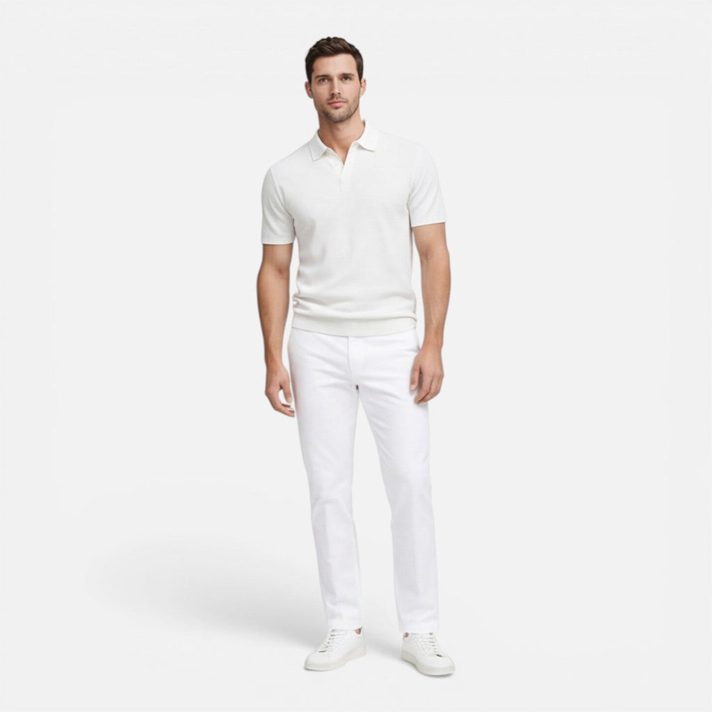Men's Slim Fit Knit Polo Shirt | Lightweight Breathable Casual Wear
