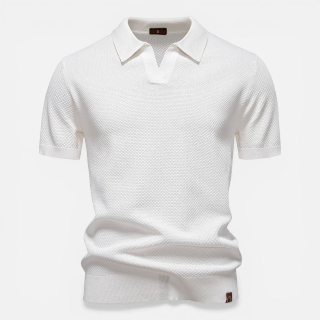 Men's Slim Fit Knit Polo Shirt | Lightweight Breathable Casual Wear