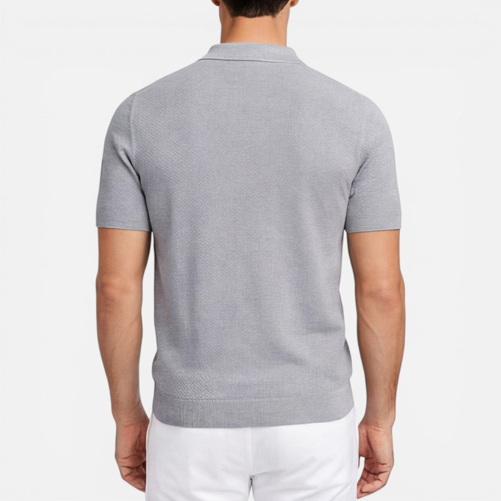 Men's Slim Fit Knit Polo Shirt | Lightweight Breathable Casual Wear