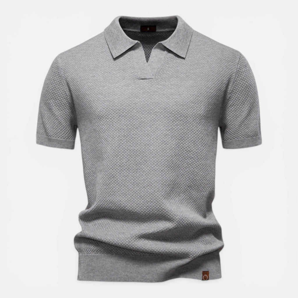 Men's Slim Fit Knit Polo Shirt | Lightweight Breathable Casual Wear