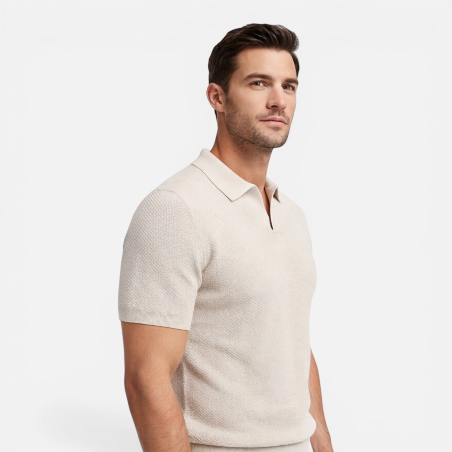 Men's Slim Fit Knit Polo Shirt | Lightweight Breathable Casual Wear