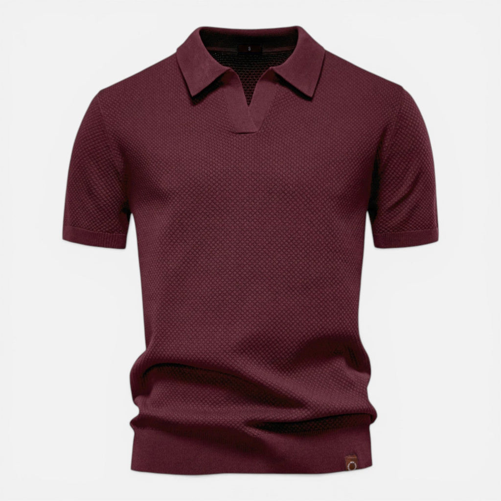 Men's Slim Fit Knit Polo Shirt | Lightweight Breathable Casual Wear