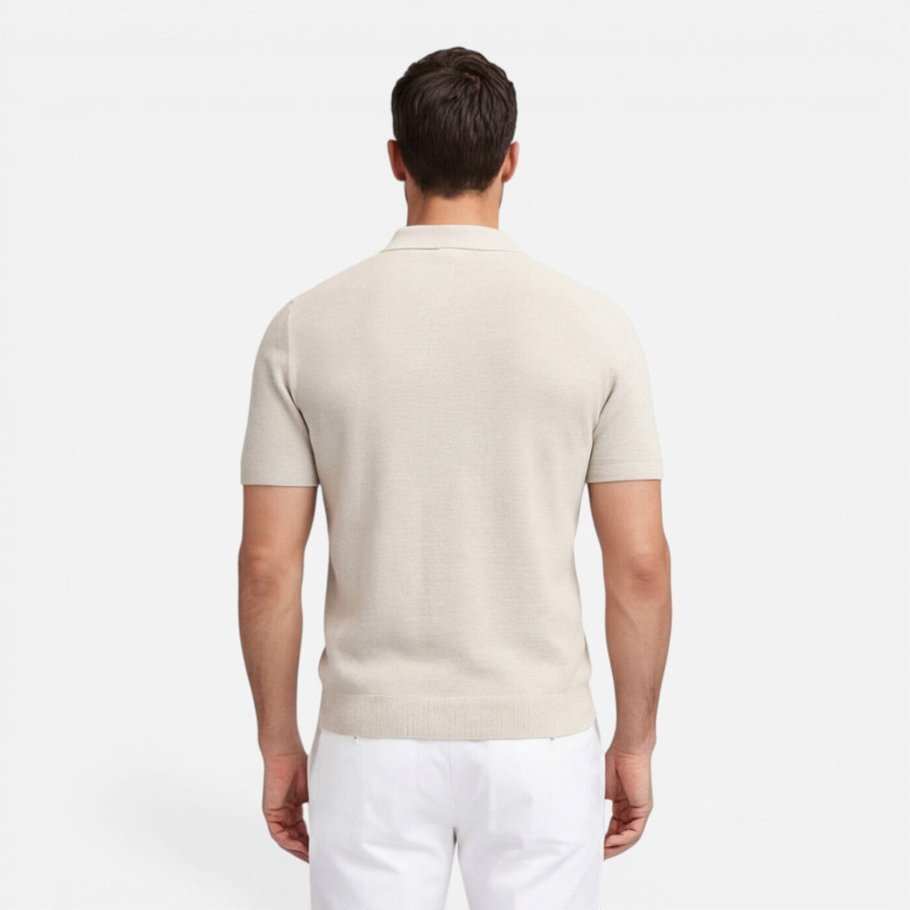 Men's Slim Fit Knit Polo Shirt | Lightweight Breathable Casual Wear