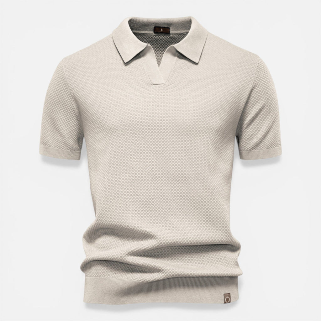 Men's Slim Fit Knit Polo Shirt | Lightweight Breathable Casual Wear