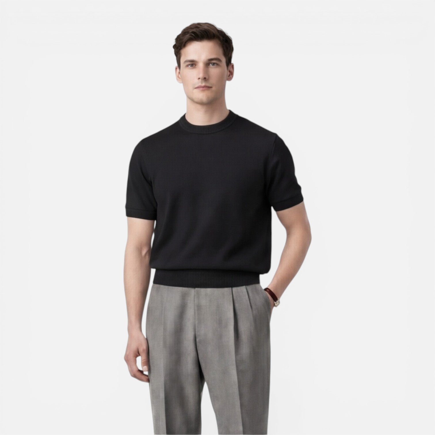 Men's Slim Fit Knit T-Shirt | Breathable Cotton | Summer Casual Wear