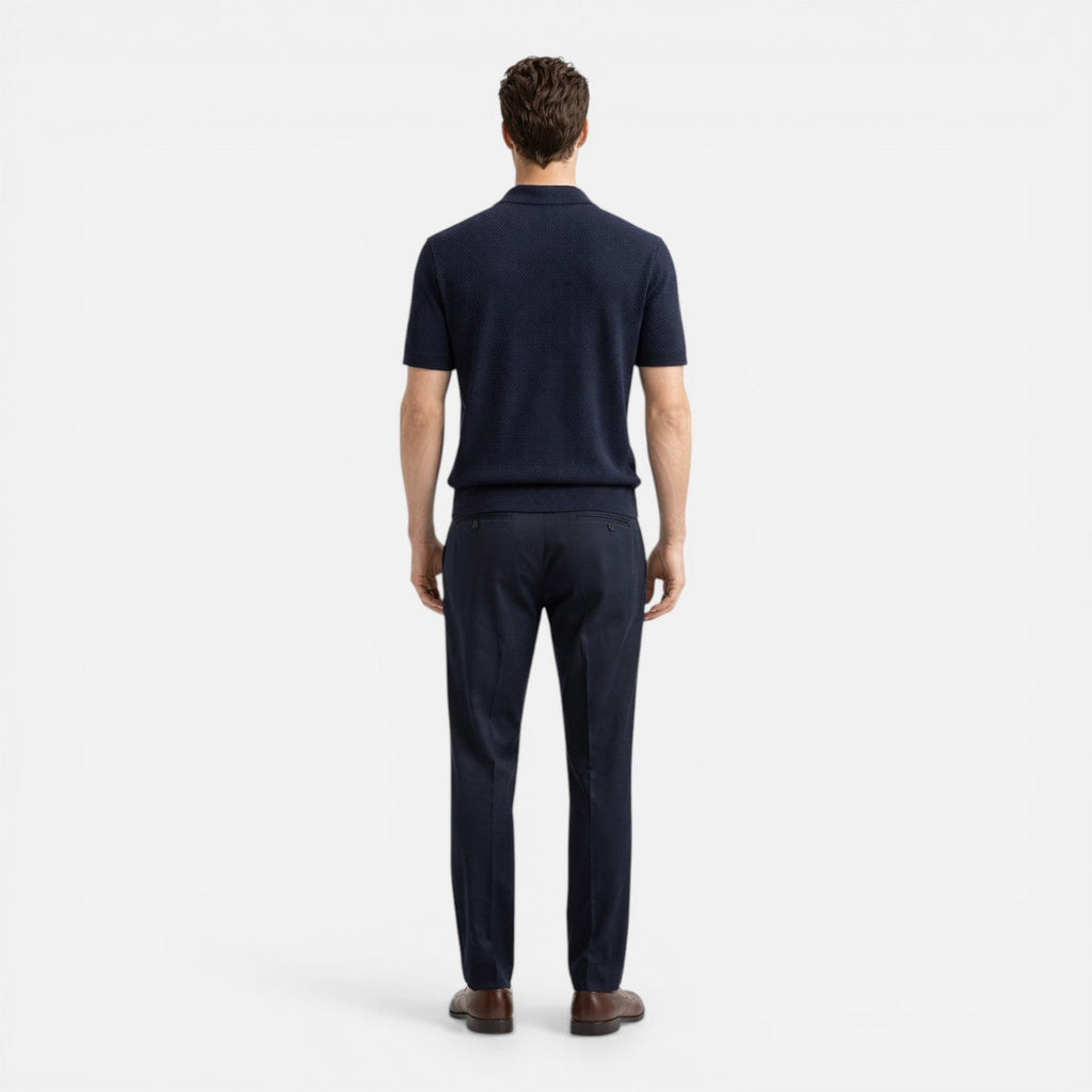 Men's Slim Fit Knitted Polo Shirt - Breathable Cotton - Classic Casual Wear
