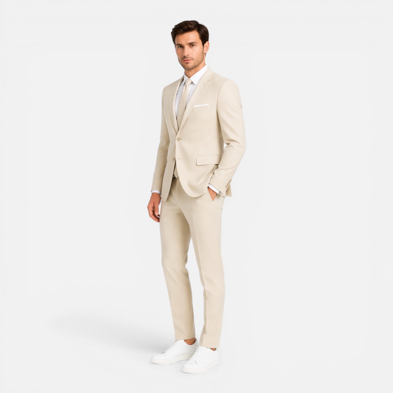 Men's Slim Fit Linen Suit for Wedding Guests - Formal Attire