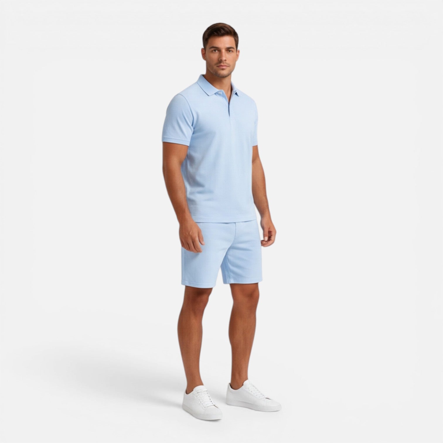 Men’s Slim Fit Polo Shirt and Shorts Set | Casual Summer Outfit