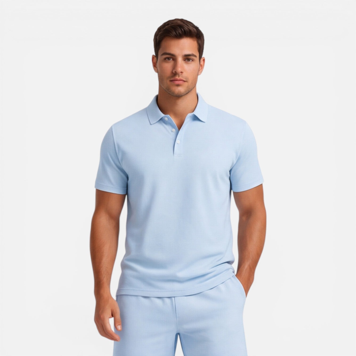 Men’s Slim Fit Polo Shirt and Shorts Set | Casual Summer Outfit