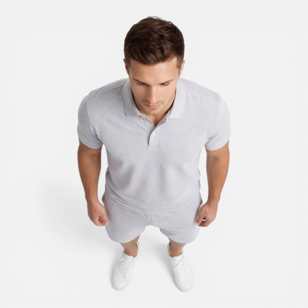 Men’s Slim Fit Polo Shirt and Shorts Set | Casual Summer Outfit