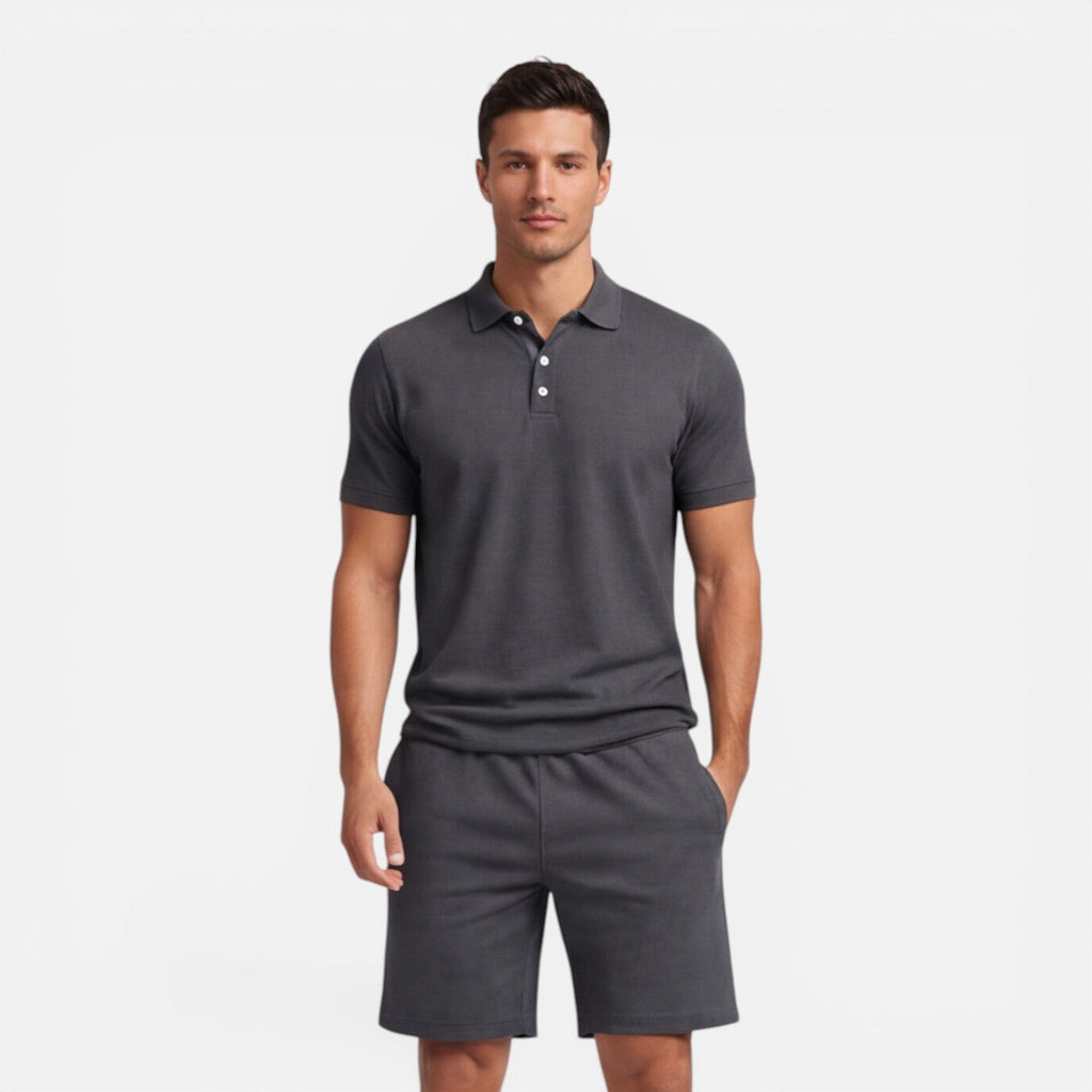 Men’s Slim Fit Polo Shirt and Shorts Set | Casual Summer Outfit