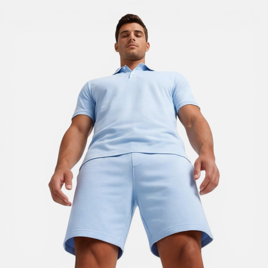 Men’s Slim Fit Polo Shirt and Shorts Set | Casual Summer Outfit