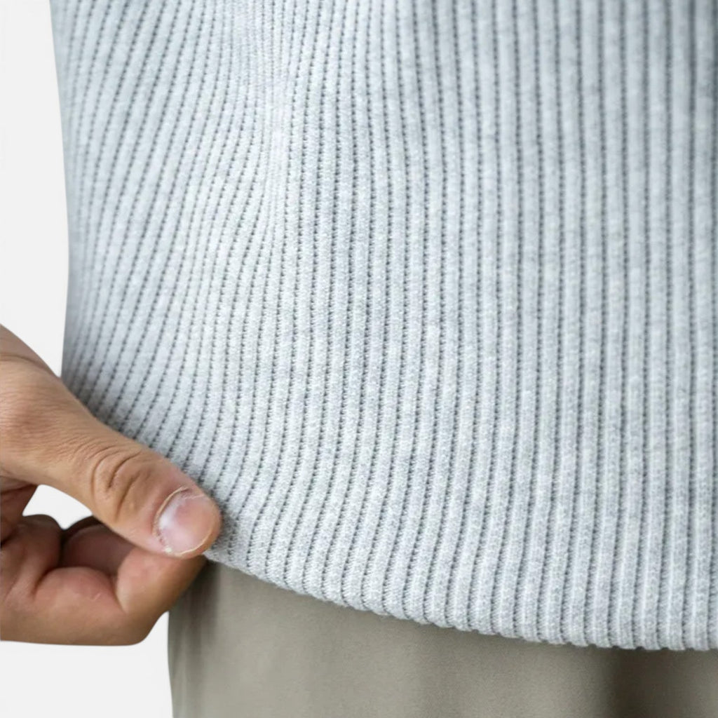 Men's Slim Fit Ribbed Knit Lightweight Summer T-Shirt - Casual Wear Top