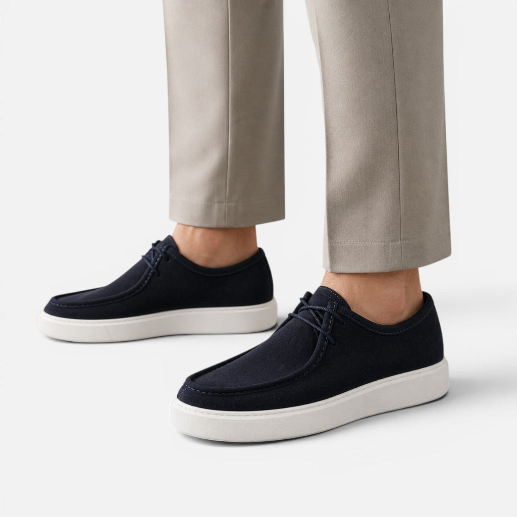 Men's Suede Lace-Up Loafers | Comfortable Casual Work Shoes