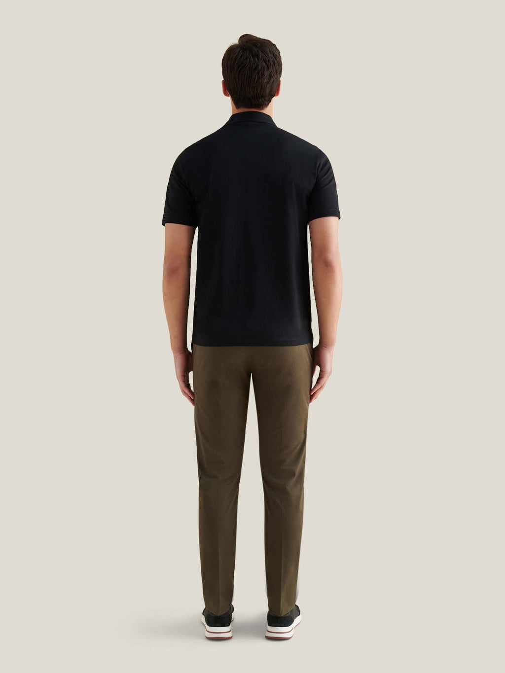 Mercerised Cotton Polo Shirt for Men - Black Casual Wear Top