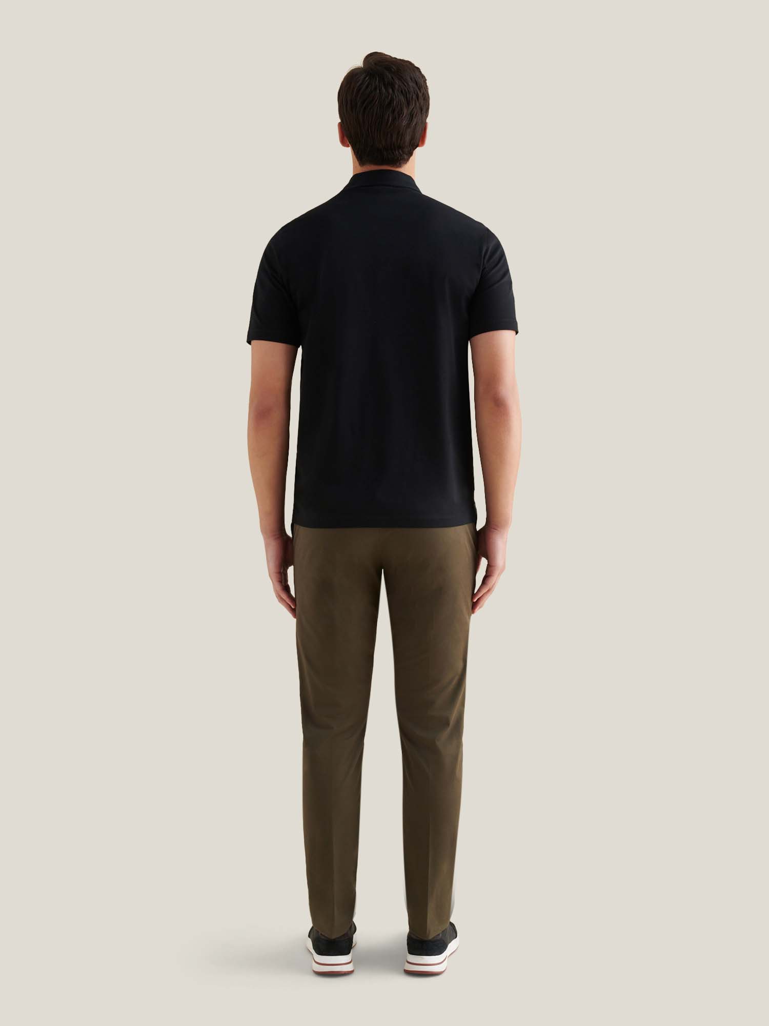 Mercerised Cotton Polo Shirt for Men - Black Casual Wear Top