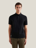 Mercerised Cotton Polo Shirt for Men - Black Casual Wear Top
