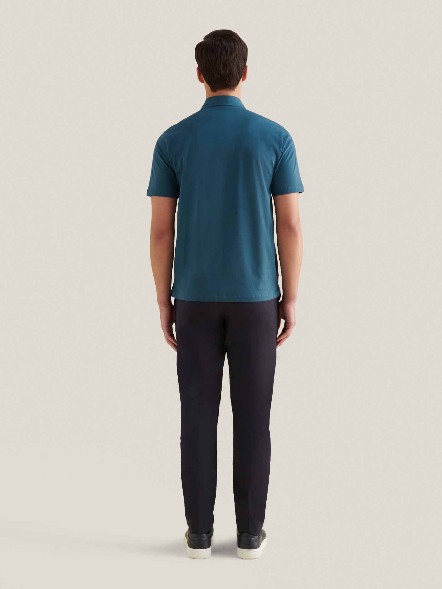 Mercerised Cotton Polo Shirt for Men - Stargazer Color, Casual Wear