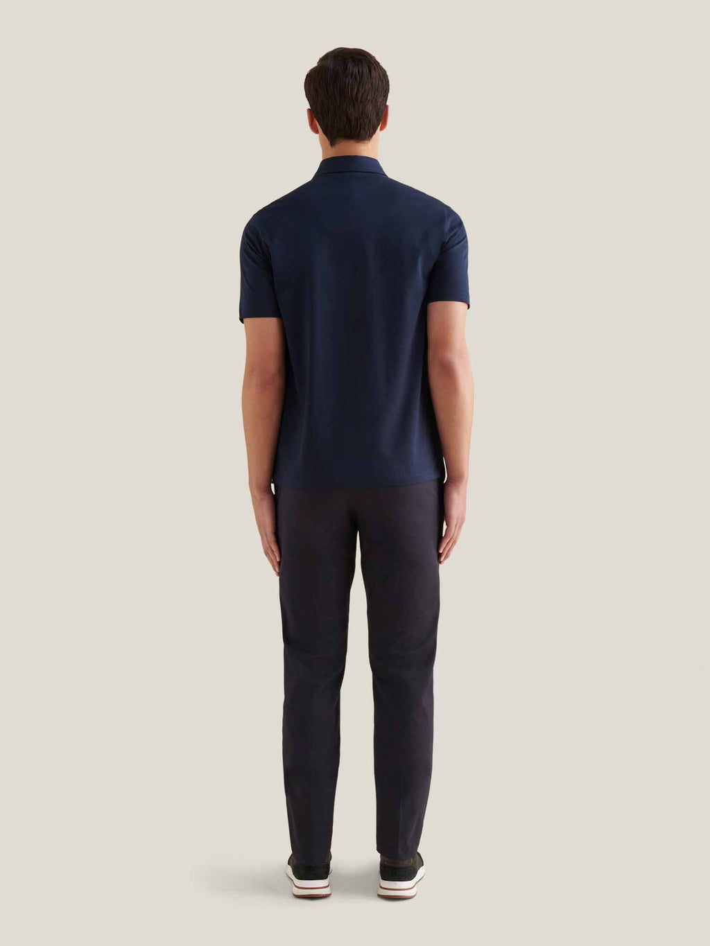 Mercerised Cotton Polo Shirt in Dark Sapphire Navy for Casual Wear