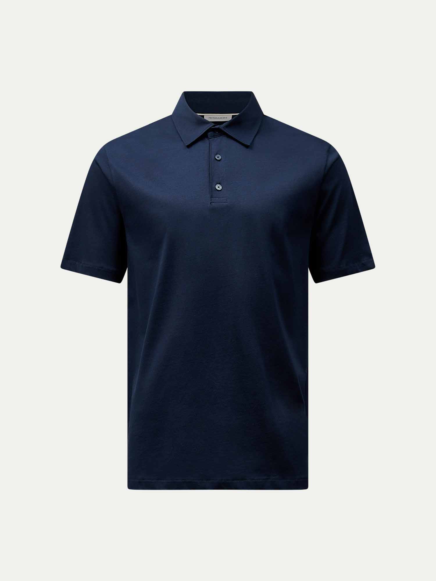 Mercerised Cotton Polo Shirt in Dark Sapphire Navy for Casual Wear