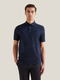 Mercerised Cotton Polo Shirt in Dark Sapphire Navy for Casual Wear