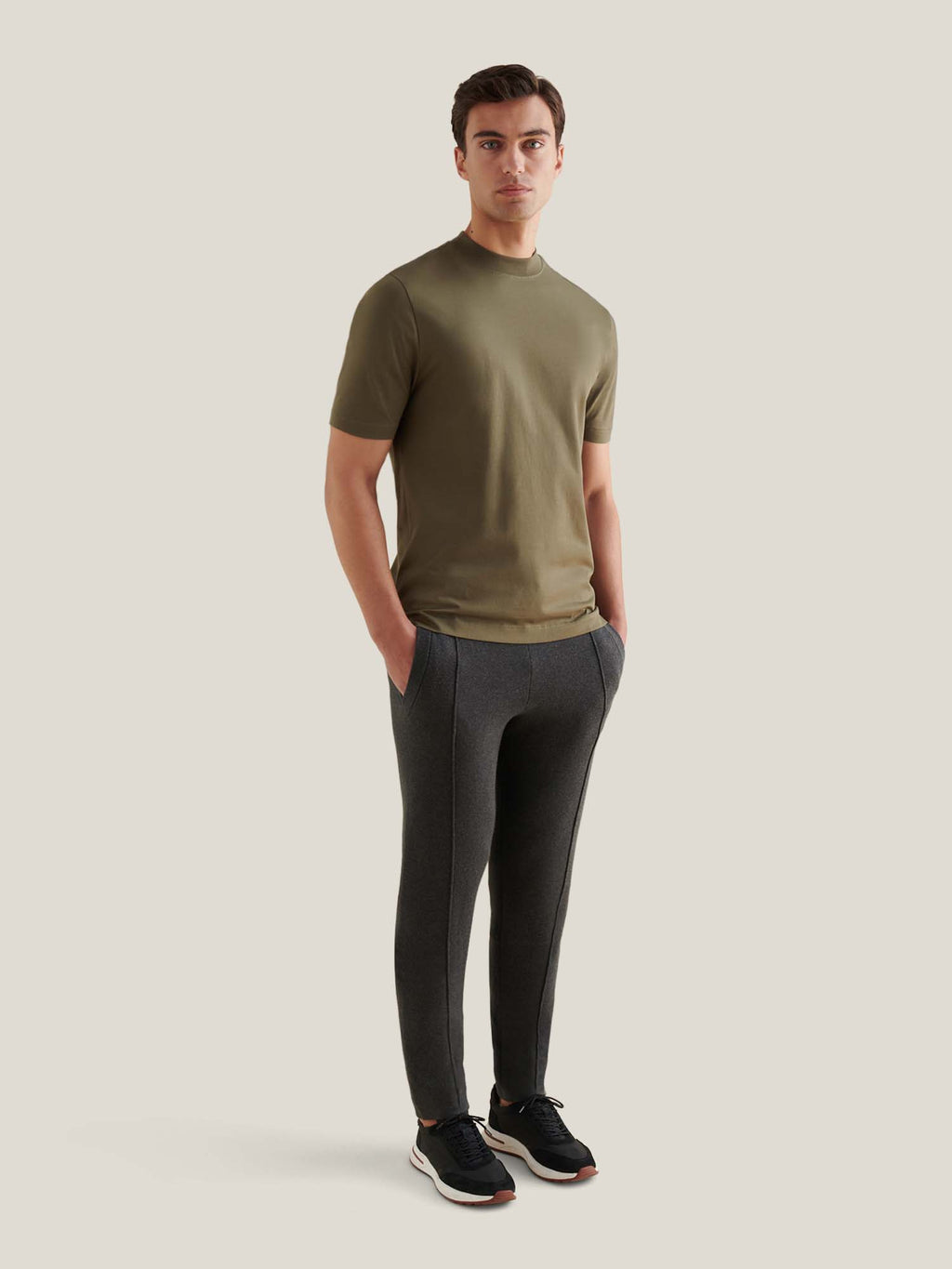 Mercerised Cotton T-Shirt for Men in Sea Turtle Color - Casual Wear