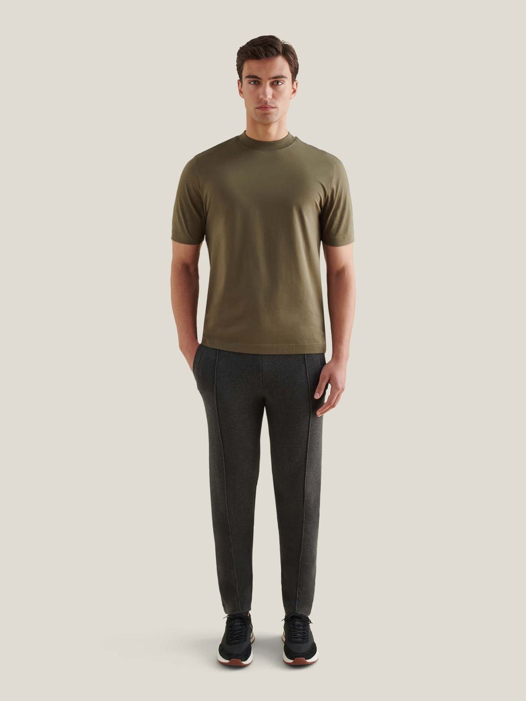 Mercerised Cotton T-Shirt for Men in Sea Turtle Color - Casual Wear