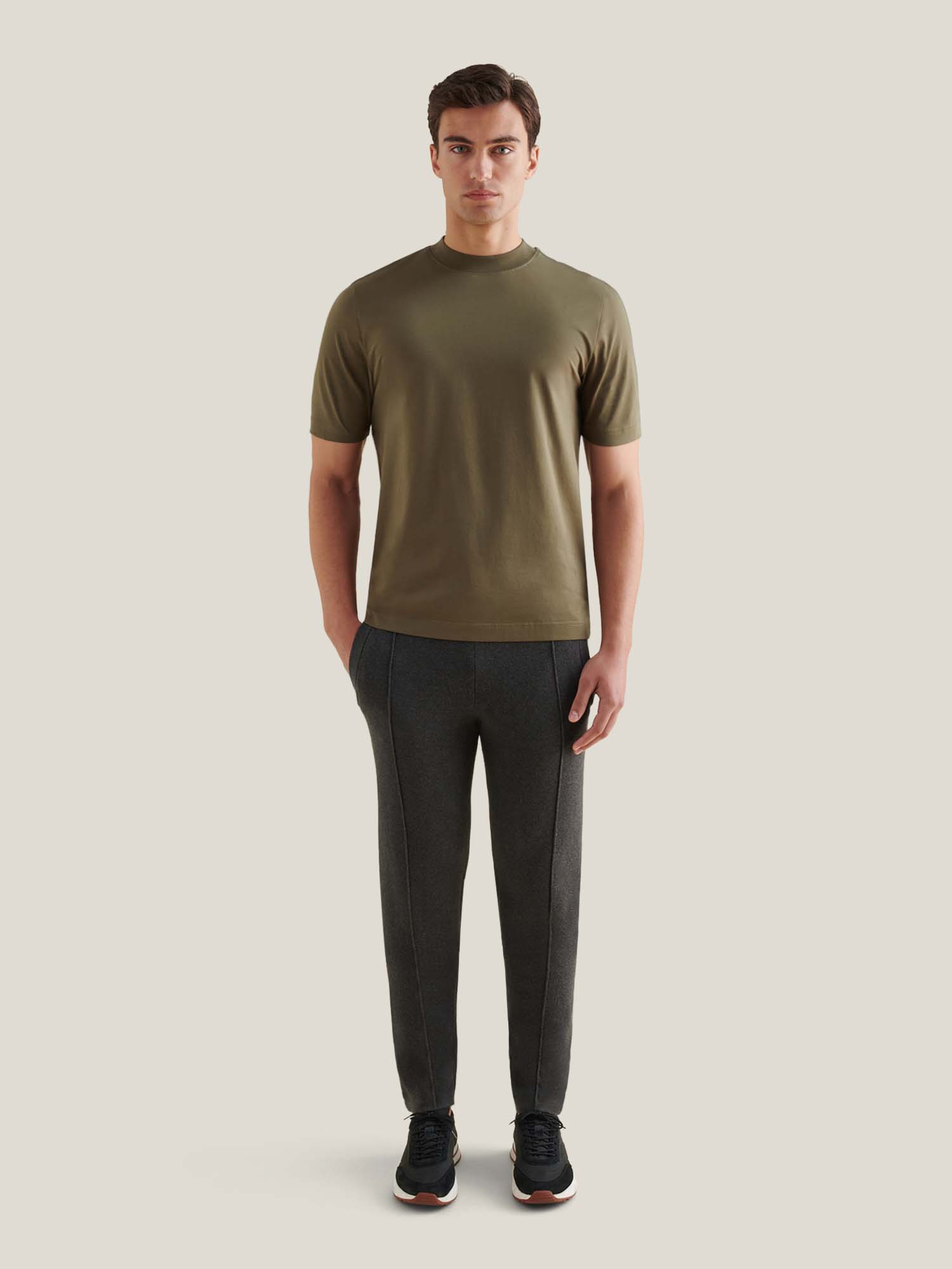 Mercerised Cotton T-Shirt for Men in Sea Turtle Color - Casual Wear