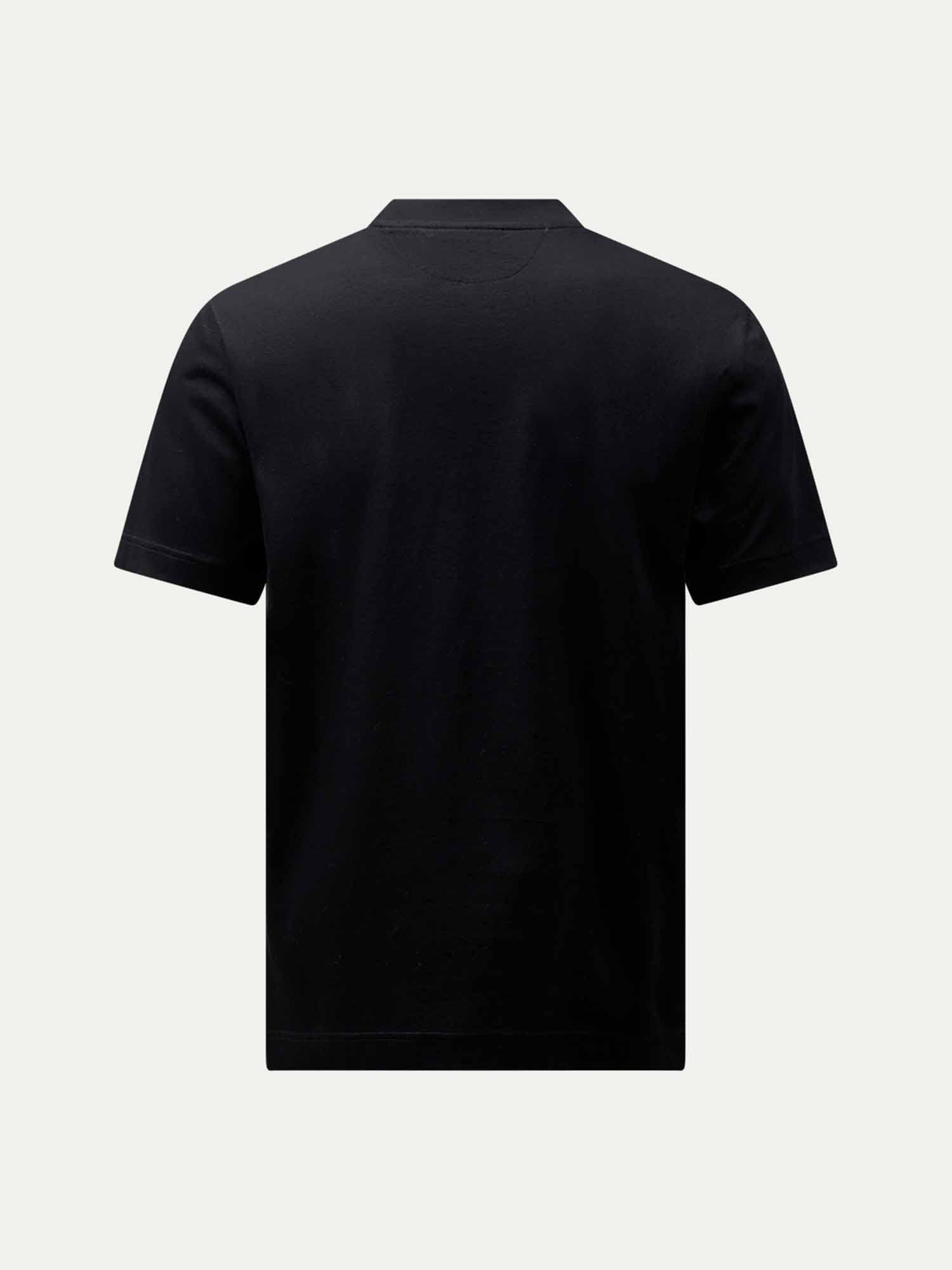 Mercerised Cotton T-Shirt in Black for Casual Wear and Everyday Comfort