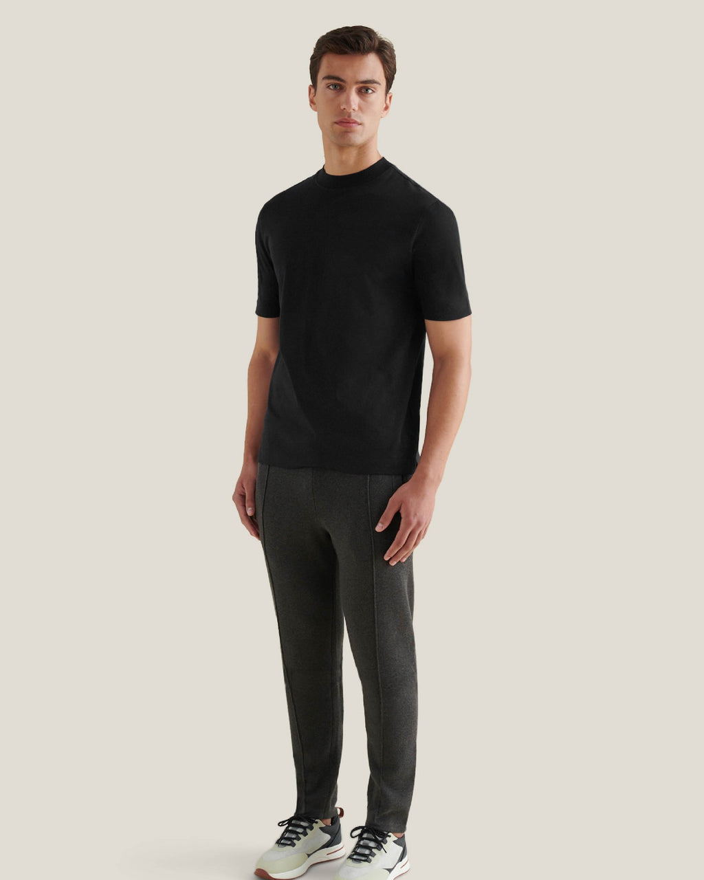 Mercerised Cotton T-Shirt in Black for Casual Wear and Everyday Comfort