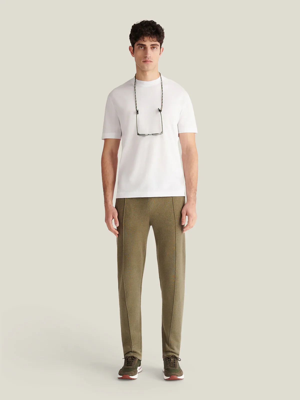 Mercerised Cotton T-Shirt in Bright White for Casual Wear