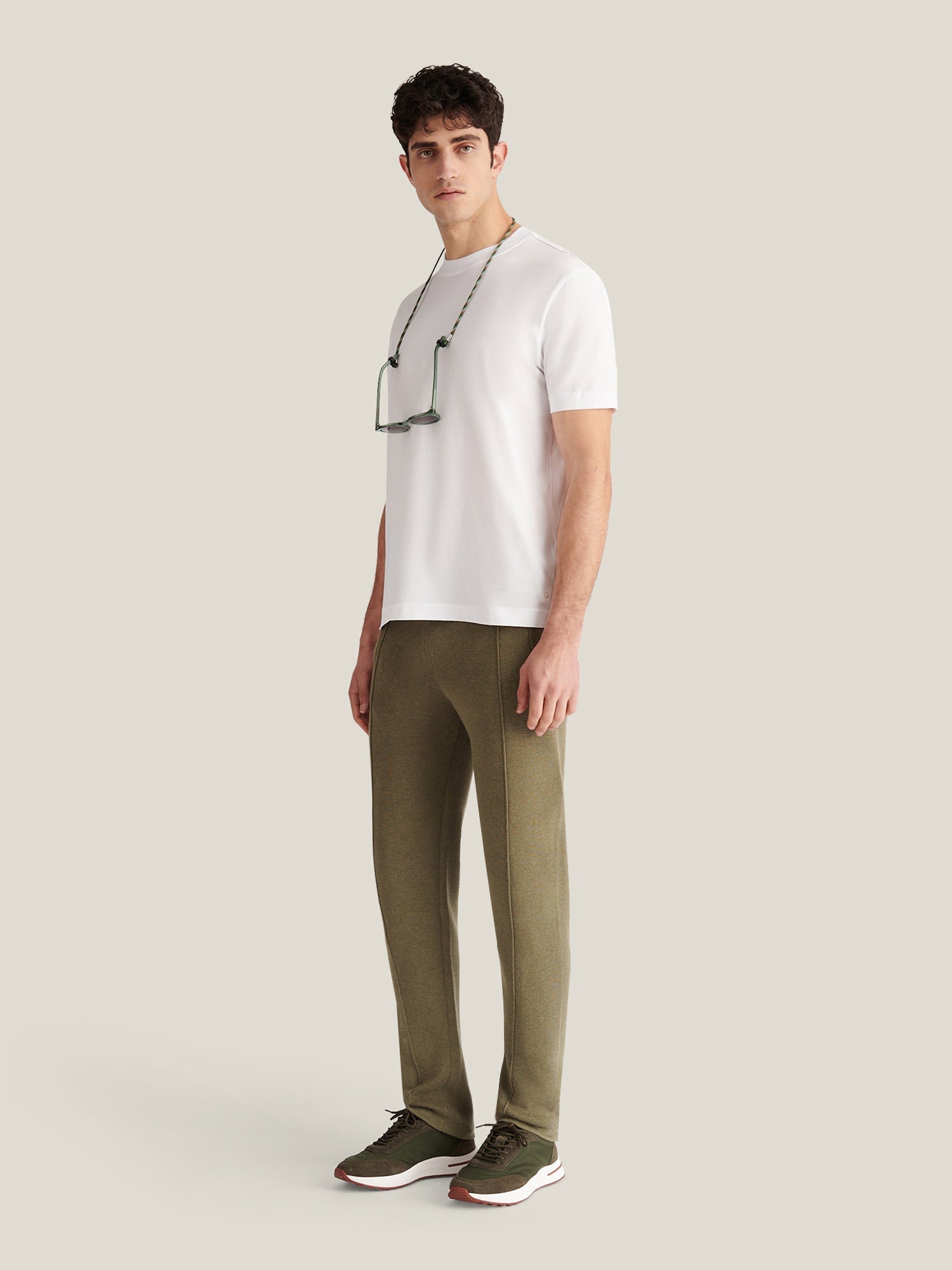 Mercerised Cotton T-Shirt in Bright White for Casual Wear