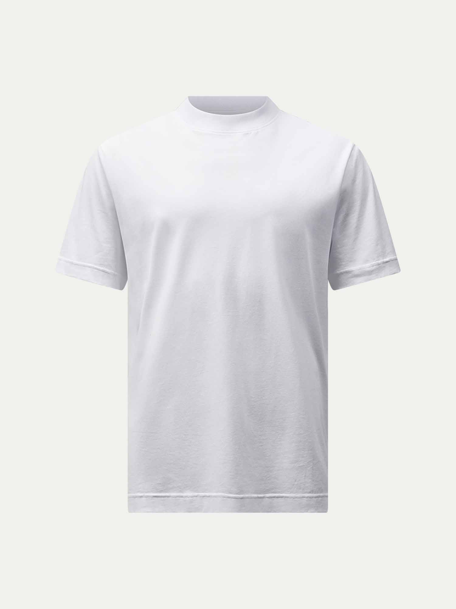 Mercerised Cotton T-Shirt in Bright White for Casual Wear
