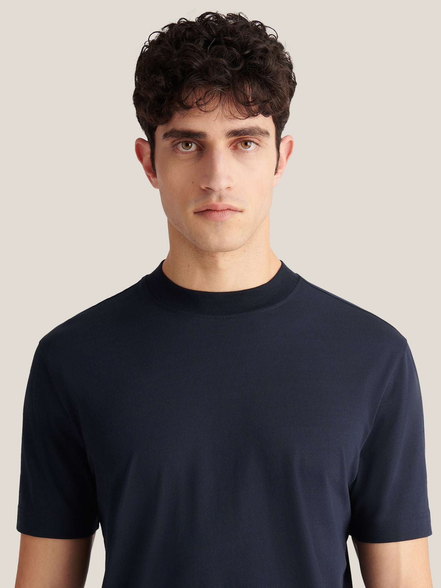 Mercerised Cotton T-Shirt in Dark Sapphire Navy - Casual Wear for Men